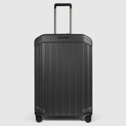 Piquadro Trolley medio rigido nero opaco in policarbonato a quattro ruote PQL