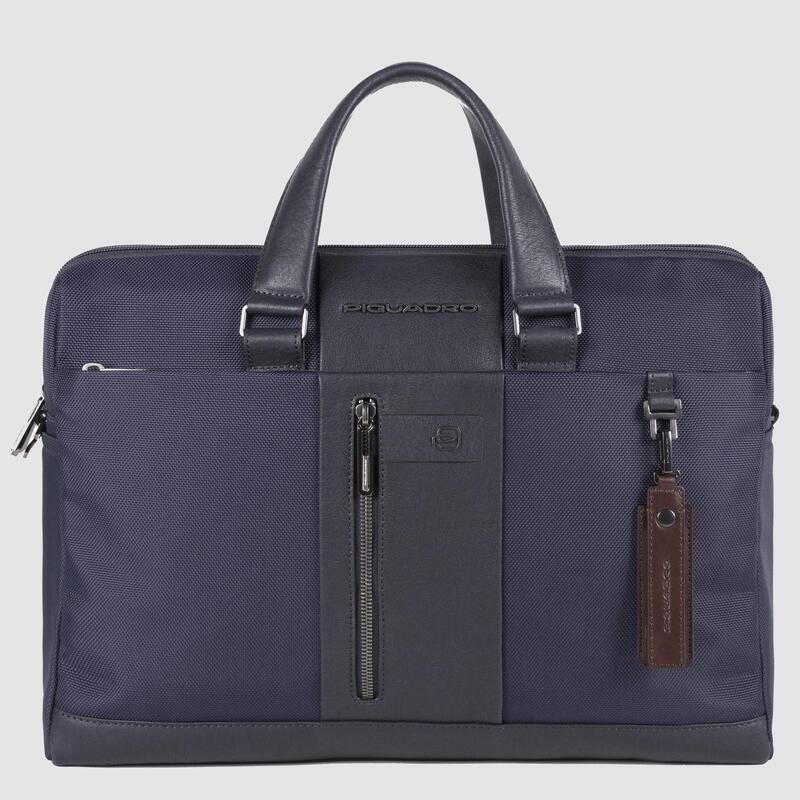 Piquadro Borsa da lavoro blu in tessuto e pelle porta pc 15,6" Brief Piquadro Borsa da lavoro blu in tessuto e pelle porta pc 15,6" Brief