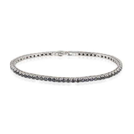 Rossoamante Bracciale tennis in argento 925 con pietre nere