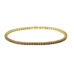 Rossoamante Bracciale tennis in argento dorato 925 con pietre marroni