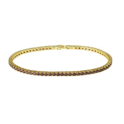 Rossoamante Bracciale tennis in argento dorato 925 con pietre marroni