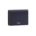 Pineider Porta carte blu in pelle con pattina Collezione Essenziale