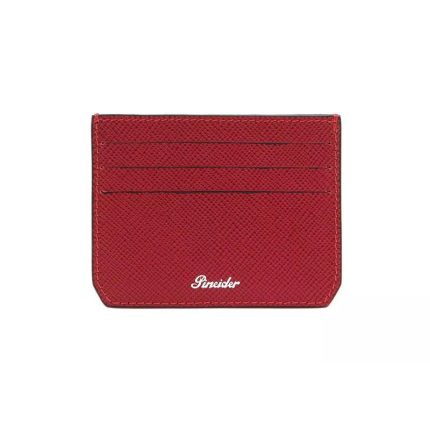 Pineider Porta carte color cherry in pelle Collezione Essenziale