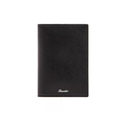 Pineider Porta Passaporto nero in pelle Collezione Essenziale