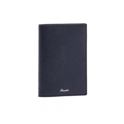 Pineider Porta Passaporto blu in pelle Collezione Essenziale