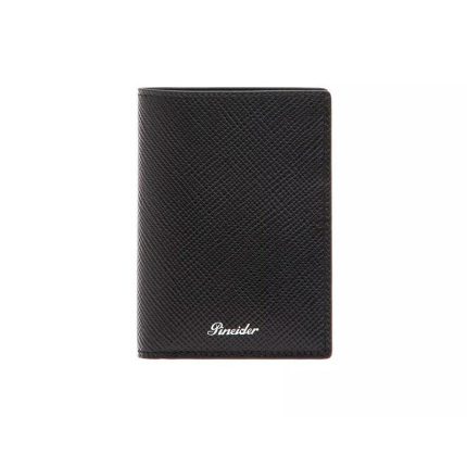 Pineider Porta carte verticale nero in pelle Collezione Essenziale
