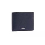 Pineider Portafoglio 6 carte blu in pelle Collezione Essenziale