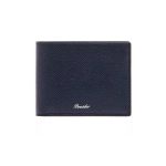 Pineider Portafoglio 8 carte blu in pelle Collezione Essenziale