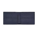 Pineider Portafoglio 8 carte blu in pelle Collezione Essenziale