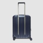 Piquadro Trolley bagaglio a mano blu opaco espandibile in policarbonato con 4 ruote PQ-Light
