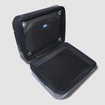 Piquadro Trolley bagaglio a mano blu opaco espandibile in policarbonato con 4 ruote PQ-Light