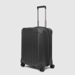 Piquadro Trolley bagaglio a mano nero opaco espandibile in policarbonato con 4 ruote PQ-Light