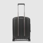 Piquadro Trolley bagaglio a mano nero opaco espandibile in policarbonato con 4 ruote PQ-Light