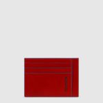 Piquadro Portacarte uomo sottile arancio in pelle Blue Square