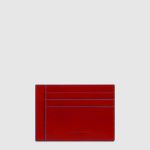 Piquadro Portacarte uomo sottile arancio in pelle Blue Square