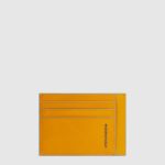 Piquadro Portacarte uomo sottile giallo in pelle Blue Square