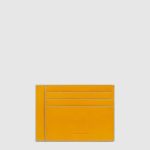 Piquadro Portacarte uomo sottile giallo in pelle Blue Square