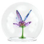Swarovski Idyllia Sfera in Vetro con Farfalla e Fiore