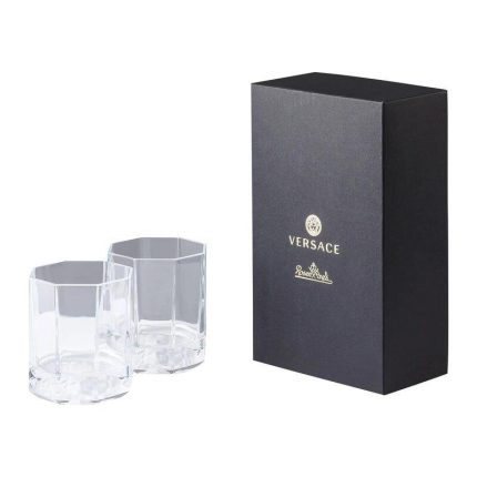 Versace 2 bicchieri whiskey medusa lumiere