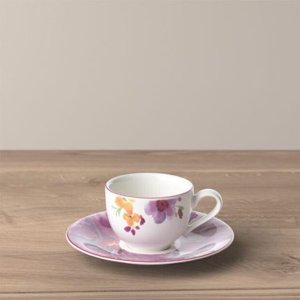 Villeroy & boch set di 6 tazze espresso con piattino marifleur basic