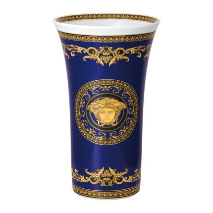 Versace vaso 34 cm medusa blu
