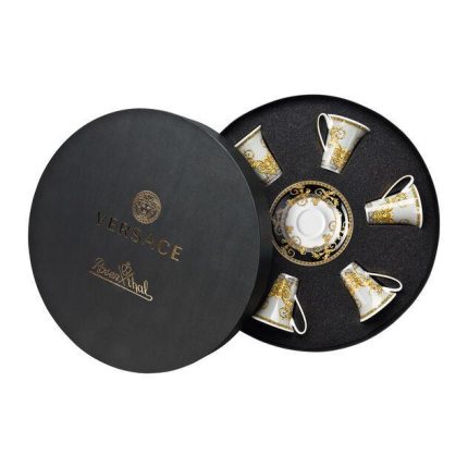 Versace set di 6 tazze caffe con piattini prestige gala