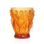 Lalique vaso bacchantes ambra