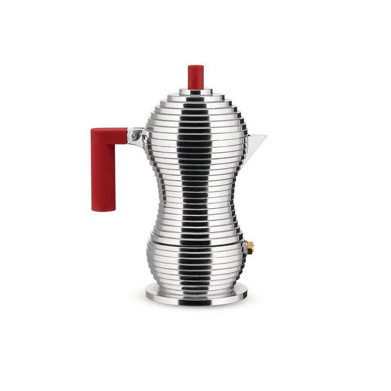Alessi caffettiera 3 tazze con manico rosso Pulcina Alessi caffettiera 3 tazze con manico rosso Pulcina