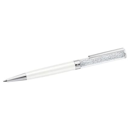 Swarovski penna a sfera crystalline bianco laccato bianco cromato