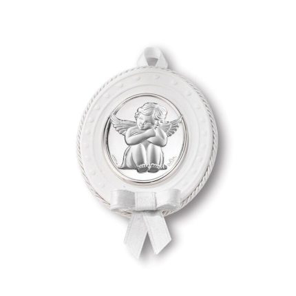 Rosenthal Medaglione sopraculla Angelo abbraccio 12x6 Cm