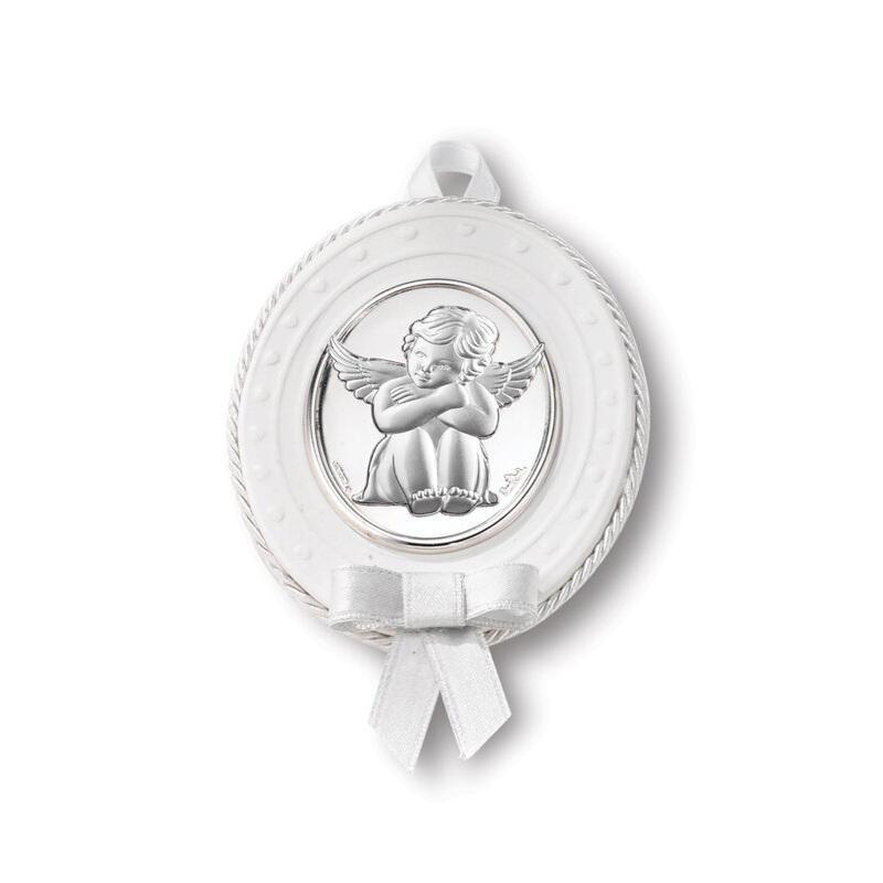 Rosenthal Medaglione sopraculla Angelo abbraccio 12x6 Cm Rosenthal Medaglione sopraculla Angelo abbraccio 12x6 Cm