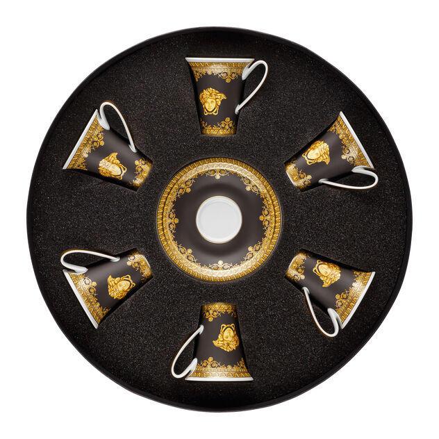 Versace set di 6 tazze espresso con piattino i love baroque nero Versace set di 6 tazze espresso con piattino i love baroque nero
