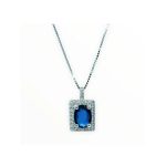 Donnaoro collierino rettangolare con zaffiro e diamanti