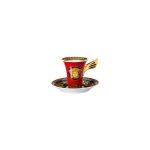 Versace tazza caffe' con piattino medusa rosso