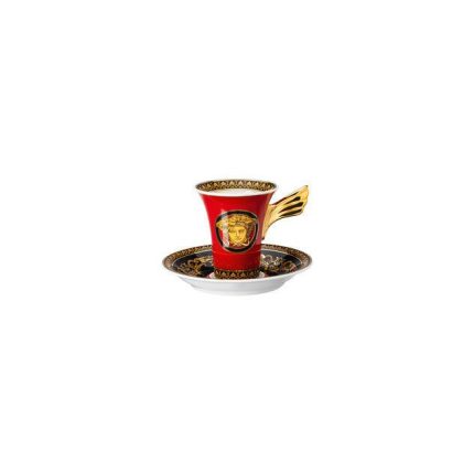 Versace tazza caffe' con piattino medusa rosso