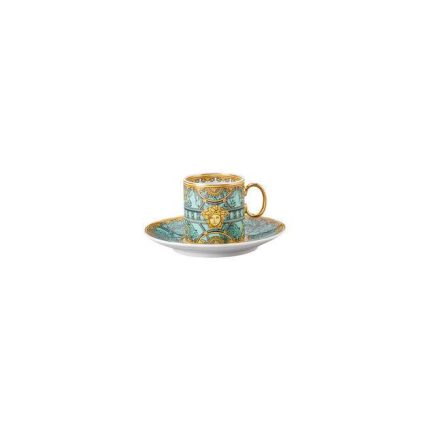Versace tazza caffe con piattino scala palazzo verde