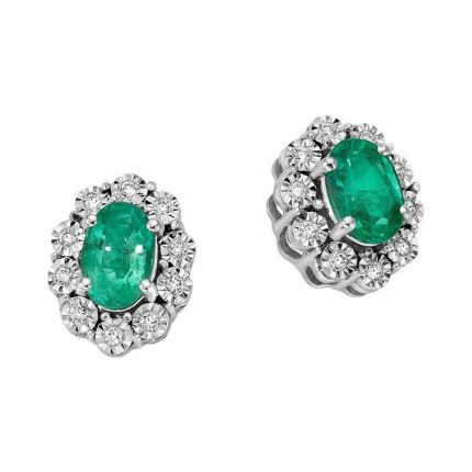 Donnaoro orecchini con smeraldo e diamanti