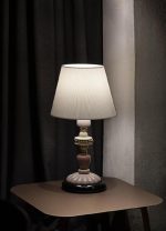 Lladro lampada da tavola firefly oro e rosa