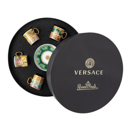 Versace set di 6 tazze caffe espresso con piattini jungle animalier