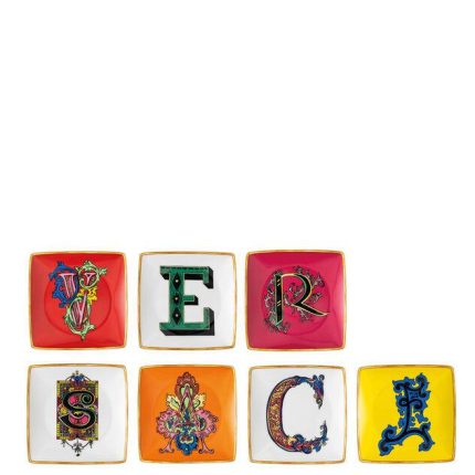 Versace set di 7 coppette quadrate 12 cm holiday alphabet