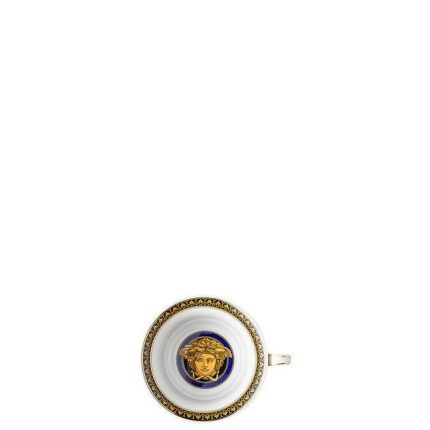 Versace tazza the con piattino medusa blu