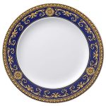 Versace piatto piano 27 cm medusa blu
