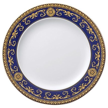 Versace piatto piano 27 cm medusa blu