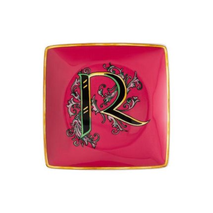Versace coppetta quadrata 12 cm lettera R holiday alphabet