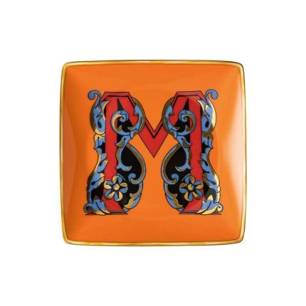 Versace coppetta quadrata 12 cm lettera M holiday alphabet