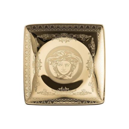 Versace coppetta quadrata 12 cm golden medusa