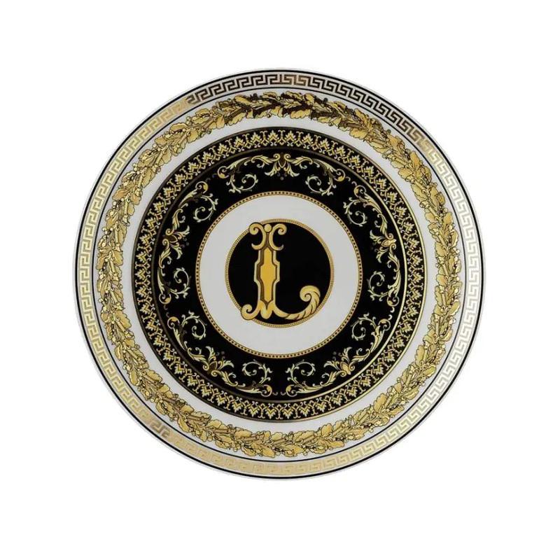Versace piatto piano 17 cm lettera L virtus alphabet