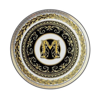 Versace piatto piano 17 cm lettera M virtus alphabet