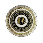 Versace piatto piano 17 cm lettera R virtus alphabet