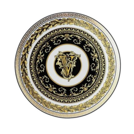 Versace piatto piano 17 cm lettera V virtus alphabet